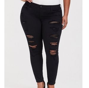 Torrid Classic Skinny Jean Vintage Black Distress